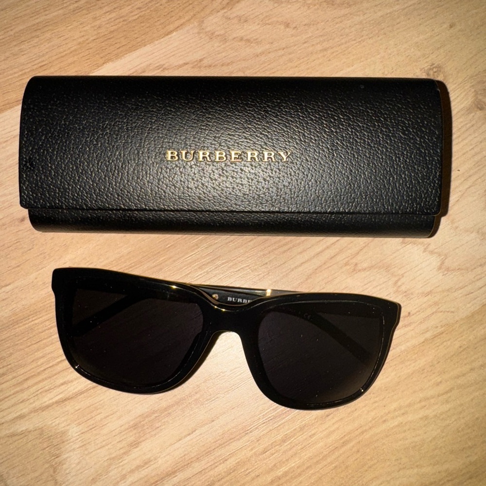 Burberry Black Sunglasses with Gold Logo